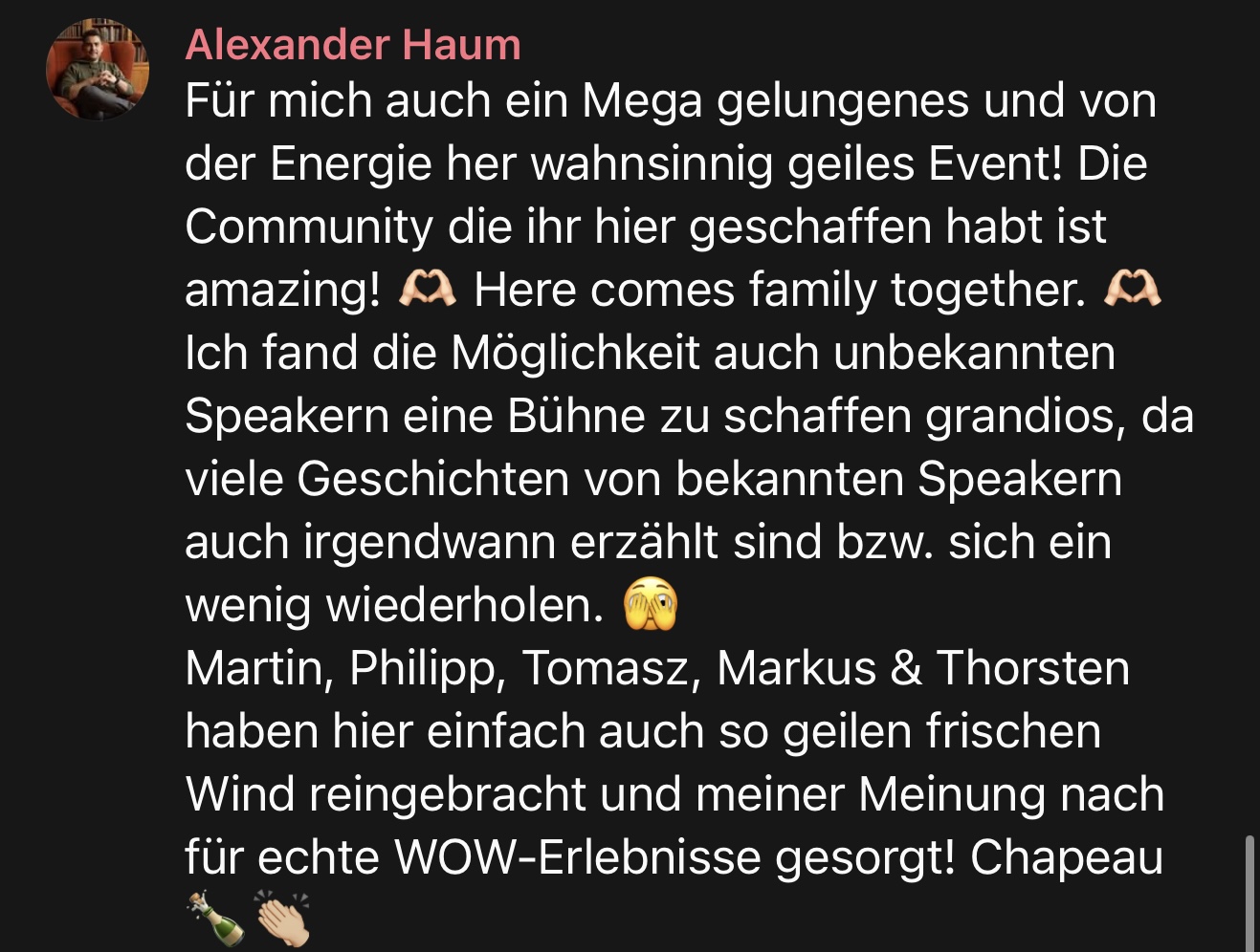 Feedback von Alexander Haum nach der Chiropractic Experience 2026